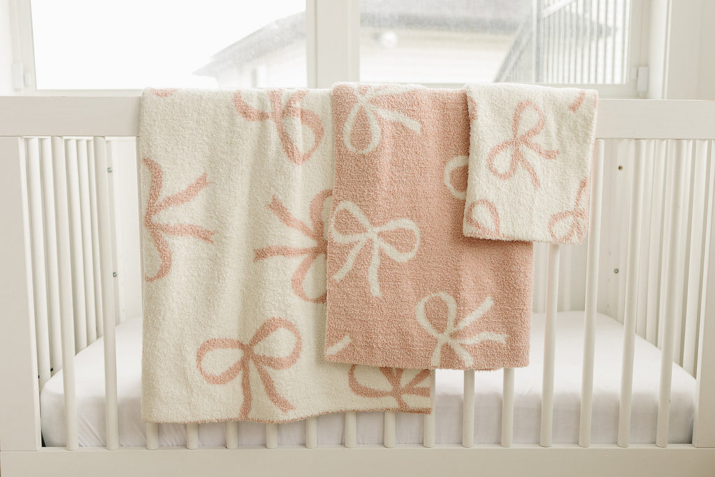 Pink Bow Plush Blanket