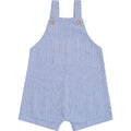 Blue Stripe Short Linen Overalls