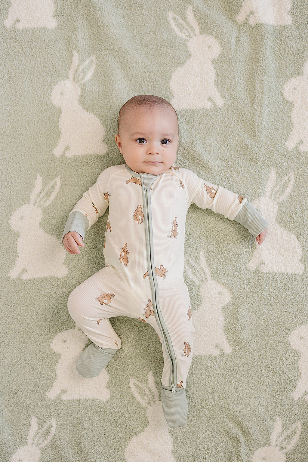 Bunny Ribbed Bamboo Zipper