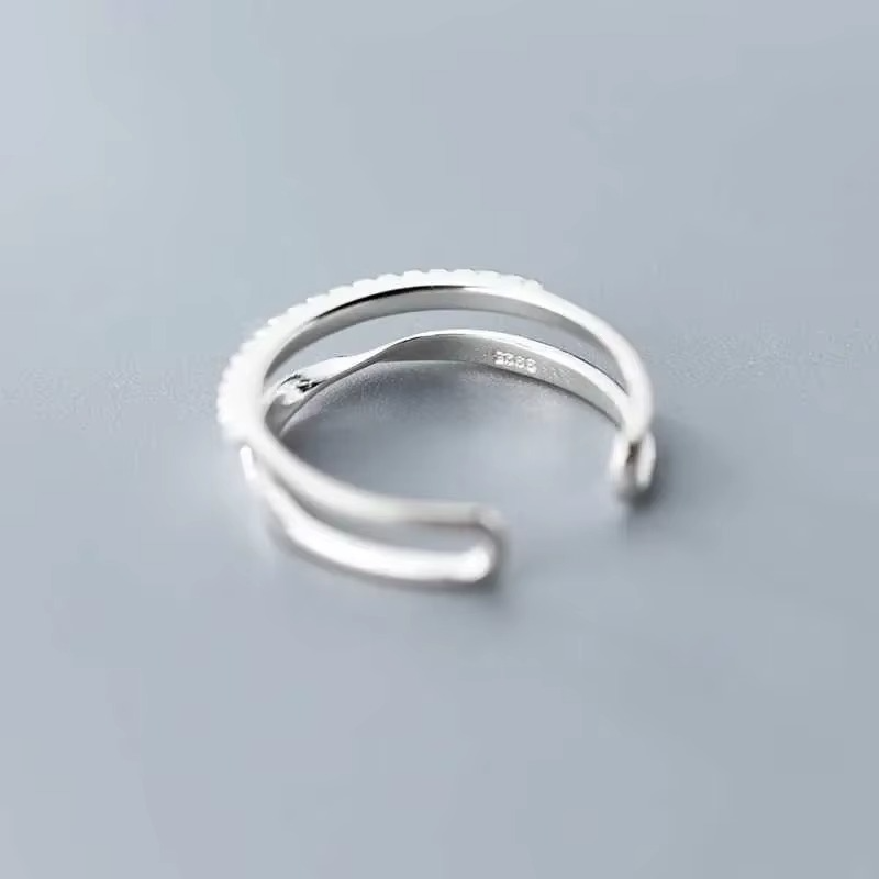 Double Geometry zircon Ring